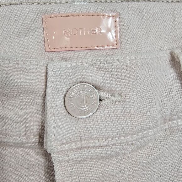 Mother The Dazzler Mid Rise Straight Jeans in Pale Peach - Size 28 - Picture 2 of 10